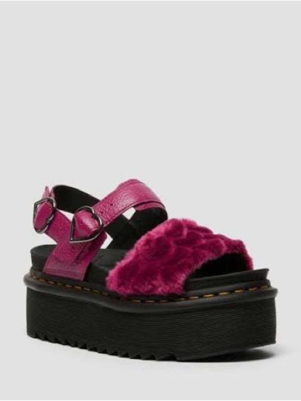 Dr Martens VOSS FLUFFY FAUX FUR PLATFORM SANDALS size 9 - Picture 2 of 10